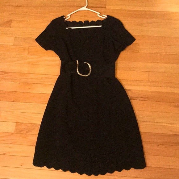 Accessories - Black velvet belt with silver bulky buckle